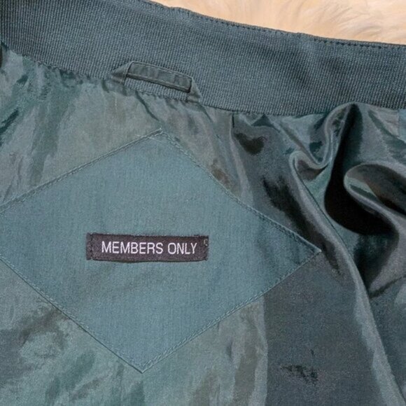 Members Only Classic Green Blue Bomber Jacket Size Medium - Picture 2 of 7